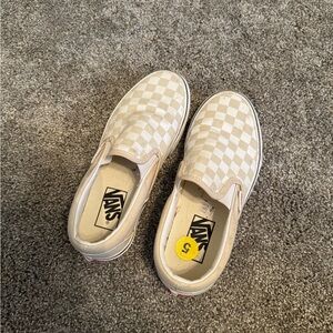 Vans Classic Cream Check Slip-Ons